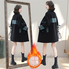 主推款两面穿2022冬季新款皮衣套装女加厚中长款皮毛一体外套,女装皮衣,潮流依族