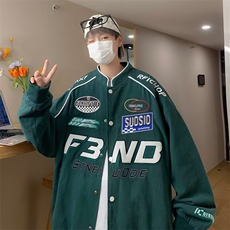 美式设计感刺绣宽松机车服宽松潮牌立领夹克中性帅气外套WQ48-p60，男装夹克，星座1008-2