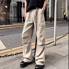 DX802-P58美式阔腿迷彩褶皱伞兵裤男夏季新款宽松工装裤网络图，男装牛仔裤，星座603-2