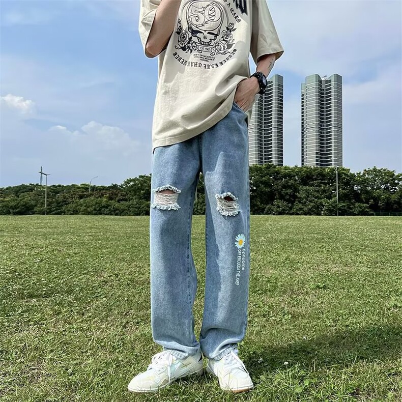 美式复古水洗做旧破洞牛仔裤男ins高街N997P35,男装牛仔裤,星座1116-2