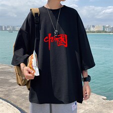 Q11199-P30春夏季七分袖t恤男大码五分袖男短袖中袖，男装T恤，电商A040