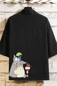 HF59152-P40风汉服男开衫外套七分袖道袍 砖墙挂拍图片