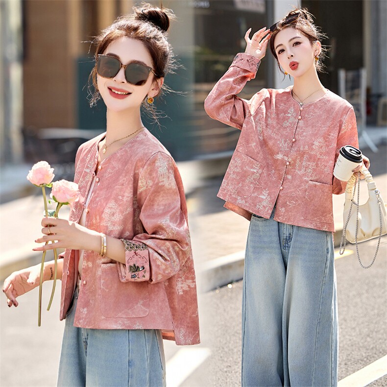 高级感新中式国风重工刺绣外套女早春新款时尚宽松独特小个子开衫，女装短外套，依如秀(原杭风阁)