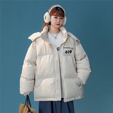中性风22冬季潮流字母印花连帽面包服棉服宽松棉衣MY201P115控148，男装棉衣，A247A