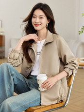2025年春秋金咖色外套女，女装短外套，3200格调