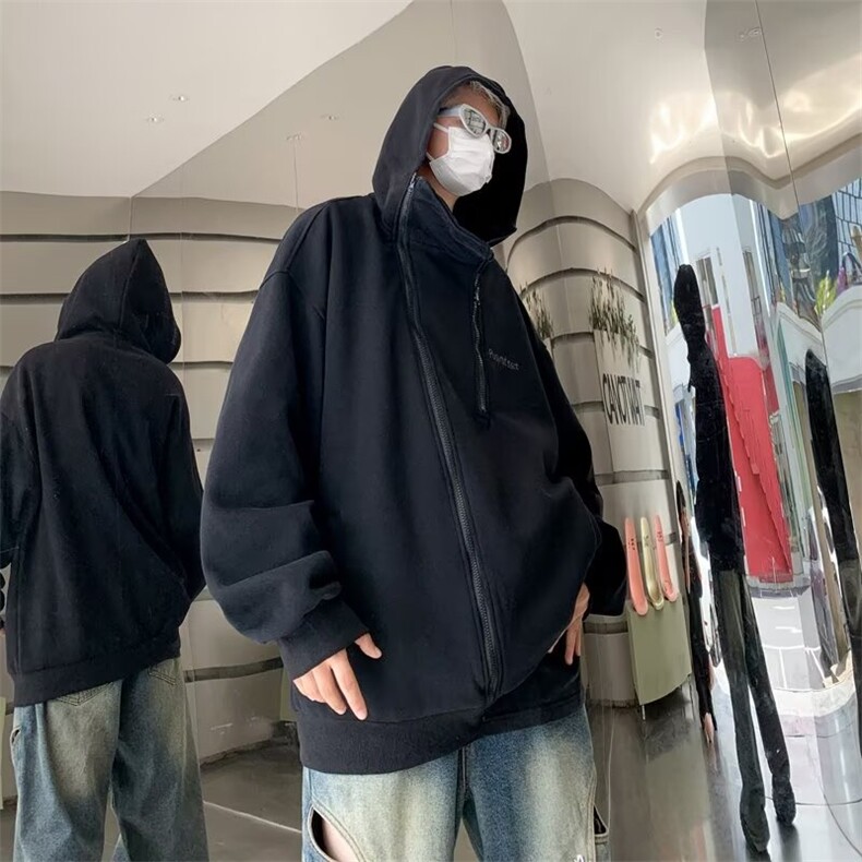 开衫连帽卫衣男生春秋季潮牌痞帅炸街美式复古青少年外套Q43/P58,女装短外套,星座506