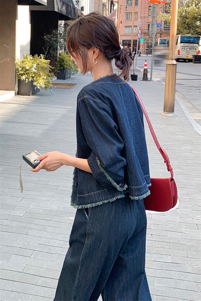 新品（现货）2025秋装时尚牛仔两件套8907—P145--K208,女装套装/套裙,2C253