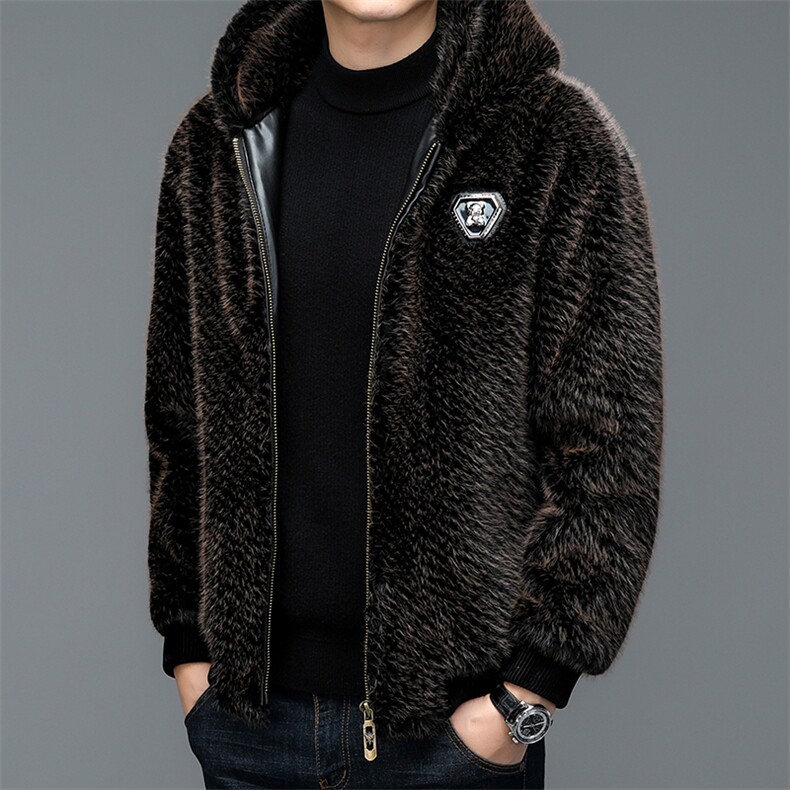冬男士连帽外套中年商务休闲金貂绒夹克保暖上衣ZX8922-P255,男装夹克,星座1105-3