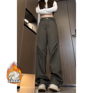 扎染褶皱大码保暖银狐绒显瘦百搭微喇裤男K24004J加绒-特P58控108图片
