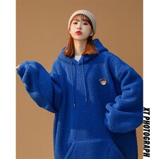 2万备货羊羔毛外套女加绒克莱因蓝刺绣卫衣416B-YM181-P75限88，男装卫衣，星座416B-1