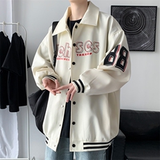 棒球服男宽松大码印花外套春秋季韩版潮流ins休闲夹克J6017P80，男装夹克，电商A157