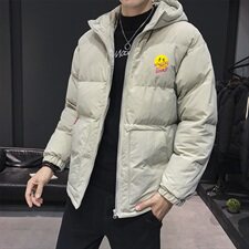 【】A003-HY8010-P125冬装新款笑脸印花连帽棉衣木木1，男装棉衣，电商A003