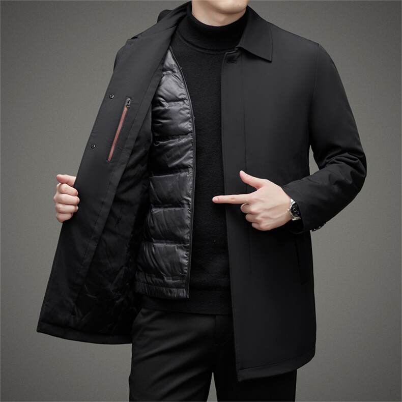 DJ123YR9931钱塘2020-3冬季厚款商务休闲简约翻领男士羽绒服P290,男装羽绒服,钱塘207-3