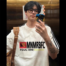 夏季美式高街重磅纯棉三条杠织带撞色男女短袖T恤STG305特P25，男装T恤，电商A486
