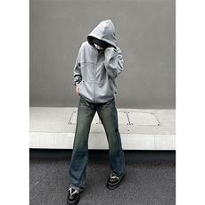 美式ins高街hiphop暗黑重工艺水洗暗黑微喇牛仔裤货号K2407P65，男装牛仔裤，电商A063