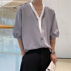 冰丝针织假两件B202P48，男装针织衫/毛衣，星座1116-2