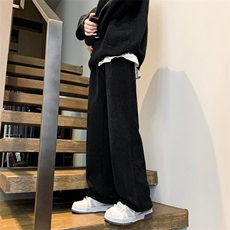M~8XL大码雪尼尔裤子秋冬阔腿裤休闲宽松直筒裤KZ1907/P45加绒55，男装卫衣，电商B238