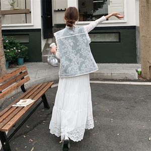 欧洲站蕾丝拼接牛仔马甲外套女装春夏2025年新款大码上衣欧货时尚图片