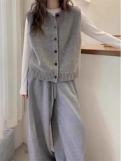 2025年秋季单排扣通勤时尚开衫马甲，女装马甲，美雪羊绒