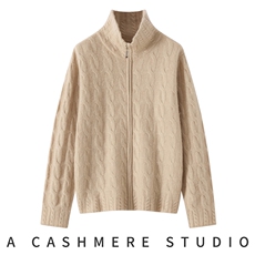 2025秋冬百搭时尚翻领羊绒开衫外套，女装羊绒衫，珍丝贝尔