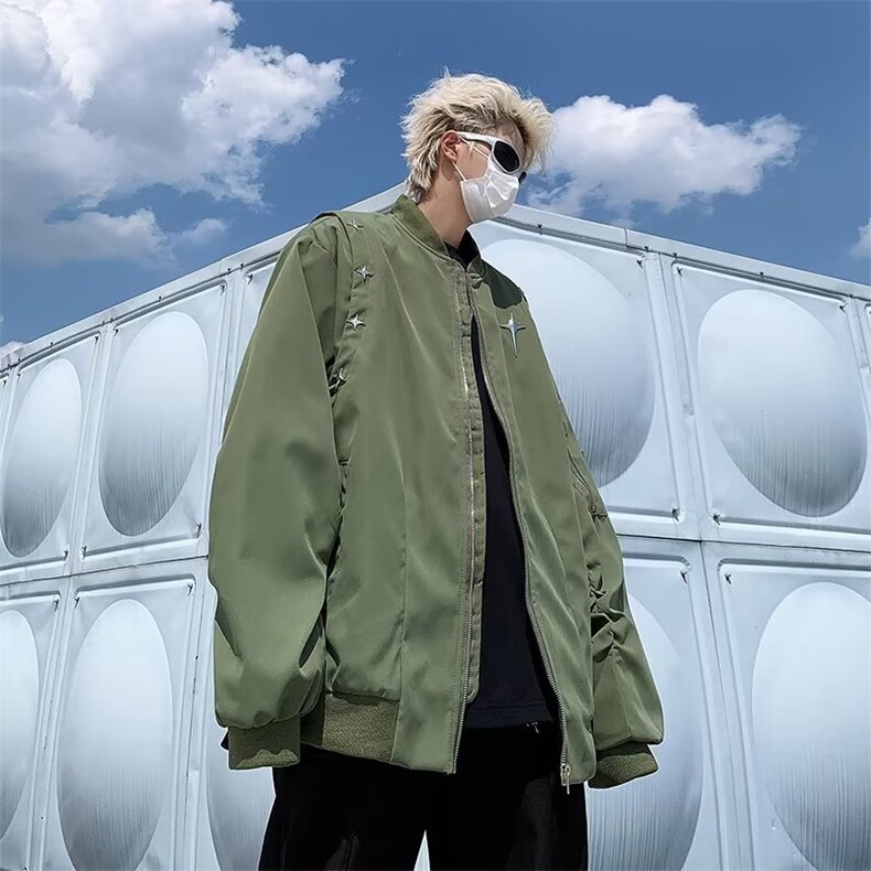 美式复古街头飞行员夹克棒球服男潮牌宽HY170-P65,男装夹克,星座1109-3