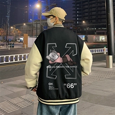 BQMF28-P90港风拼接棒球服男士棉服男棉袄男潮牌棒球服棉袄男潮牌，男装棉衣，电商B367