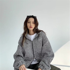 2025年美式连帽卫衣开衫男女春秋新款编织肌理设计感小香风外套，男装夹克，星座1210-1
