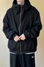 现货-重磅连帽卫衣外套男纯色休闲百搭时尚开衫夹克AJ23055P88，男装夹克，电商A351