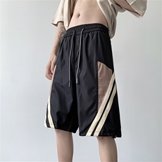 休闲短裤男韩版潮流拼色运动短裤帅气2024夏季ins五分裤K4342-P30，男装休闲裤，星座412-3