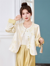 新中式G风外套女2026春季新款复古刺绣提花设计感时尚气质外套，女装短外套，时尚俏佳人