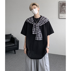 现货T1022-P33特控60大码假两件T恤卫衣，男装T恤，电商D232