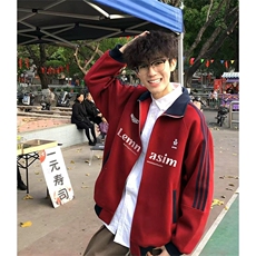 抖音得物美式高街重磅结构设计拼接织带立领印花卫衣外套ACM4202，女装短外套，电商A443