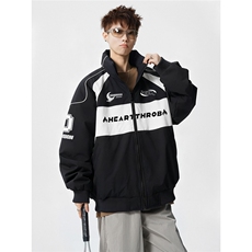 印花机车户外赛车M-5XL大码：涤纶棉衣男白底78179P118控178，男装棉衣，星座226-1