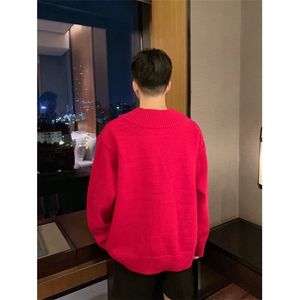 1506A/GCRB-M4850/P56青少年学生保暖红色线衣1图片