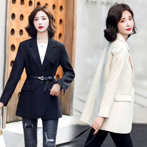 2021秋季时尚简约大方气质优雅收腰显瘦休闲修身百搭西装外套，女装西装，一安秀