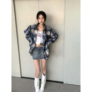 【有货】cleanfit扎染格子衬衫男设计感高级感衬衣C3002HH-特P50图片