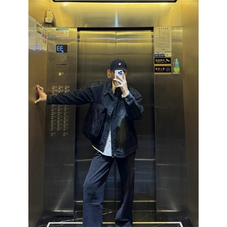 水洗旧立领牛仔夹克男士街头休闲宽松夹克1001-1-JK8970-P65,男装夹克,星座1001-1