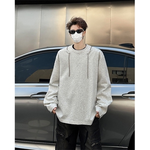 链条项链款男大时尚卫衣秋冬打底设计高街痞帅潮男打底衫长袖P55图片