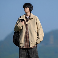 JK8606-P78L-8XL2026春季大码美式皮棉翻领衣夹克外套，男装夹克，星座109