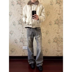 座山雕加厚棉服狼毛哈灵顿环保毛领夹克外套 MY587 特P96图片