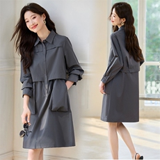 2026年春季女士休闲假两件抽腰连衣裙，女装连衣裙，文熹诺