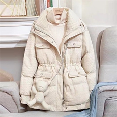 2021年新款女士羽绒服冬短款小香风收腰气质修身小个子立领白鸭绒，女装羽绒服，潮品会