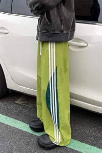 8XL-M 加绒加厚条纹工装裤束脚休闲阔腿美式运动裤男K9116P58控78图片