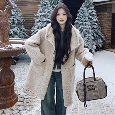 冬装新品连帽羊羔毛外套浙宝208-8058-P185K278，女装羊羔毛/颗粒绒，浙宝208