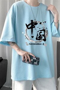 HT73134-P22 华夫格t恤男短袖男大码五分袖  短句风图片