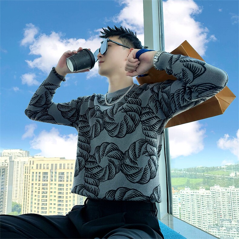 AM310/P78控108秋冬季社会小伙复古花色百搭潮流保打底毛衣男白首,男装T恤,星座305B-1