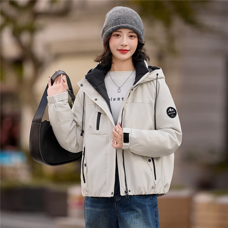 2026冬季新款休闲棉衣短外套，女装棉衣/棉服，红依一坊