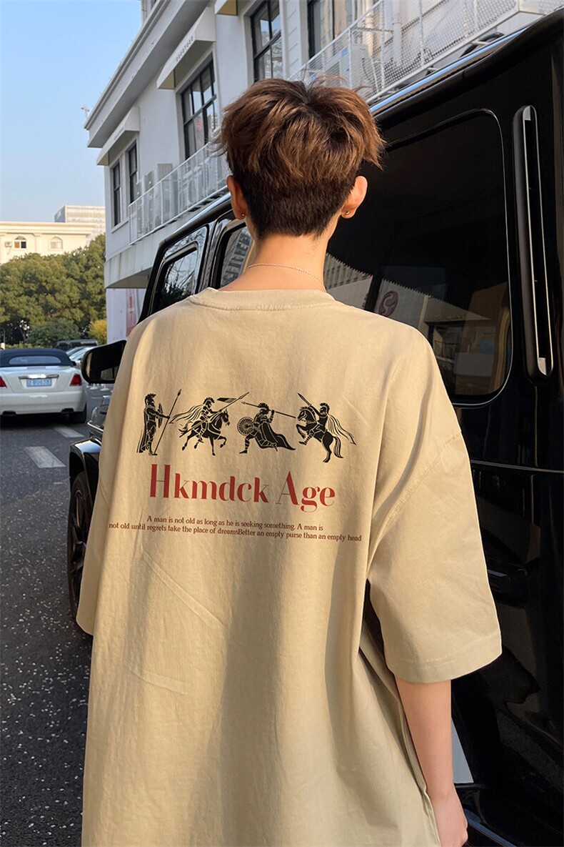 夏季新款斯巴达时代印花短袖T恤男潮半袖体恤打底衫宽松D020/P25,男装T恤,电商B209