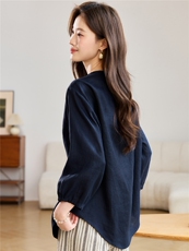 2026春秋亚麻时尚简约大方气质优雅刺绣休闲透气衬衫，女装衬衫，独衣靓