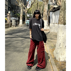 美式复古重磅纯棉欧美复古潮牌短袖t恤oversize小众七分袖图片